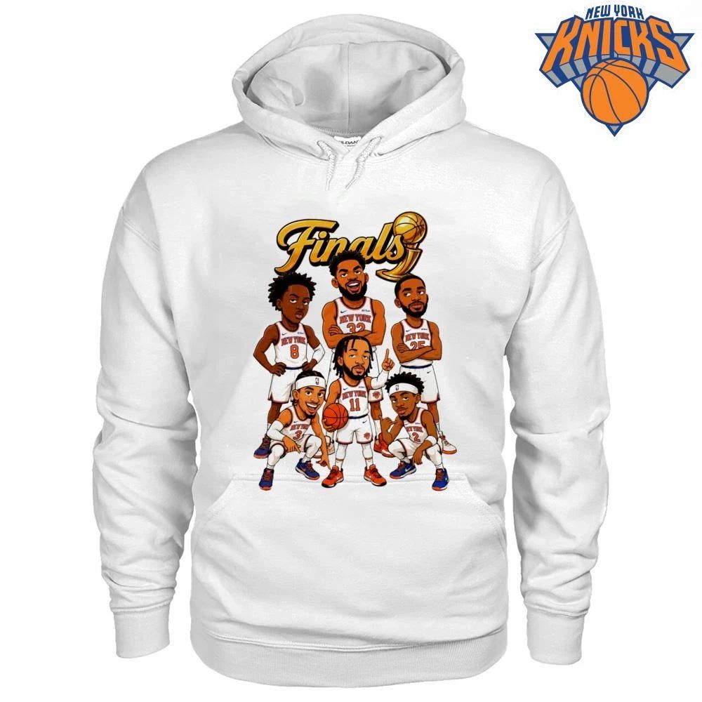New York Knicks Team Players Cartoon Caricature Larry O Brien Trophy Vintage NBA Finals 2026 Shirt