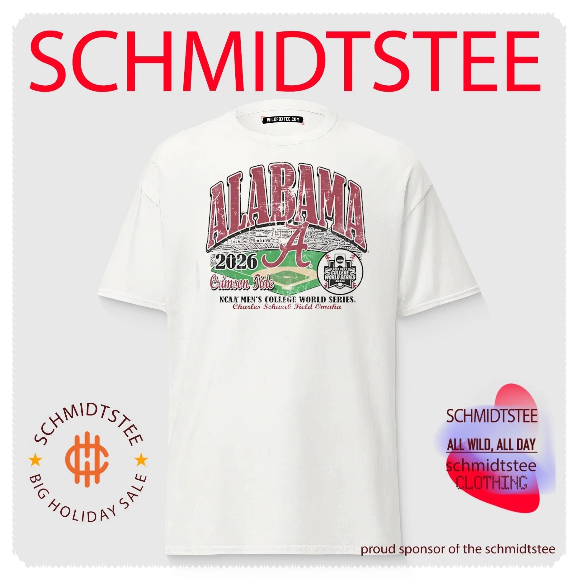 Alabama Crimson Tide 2026 College World Series Bound stadium shirt