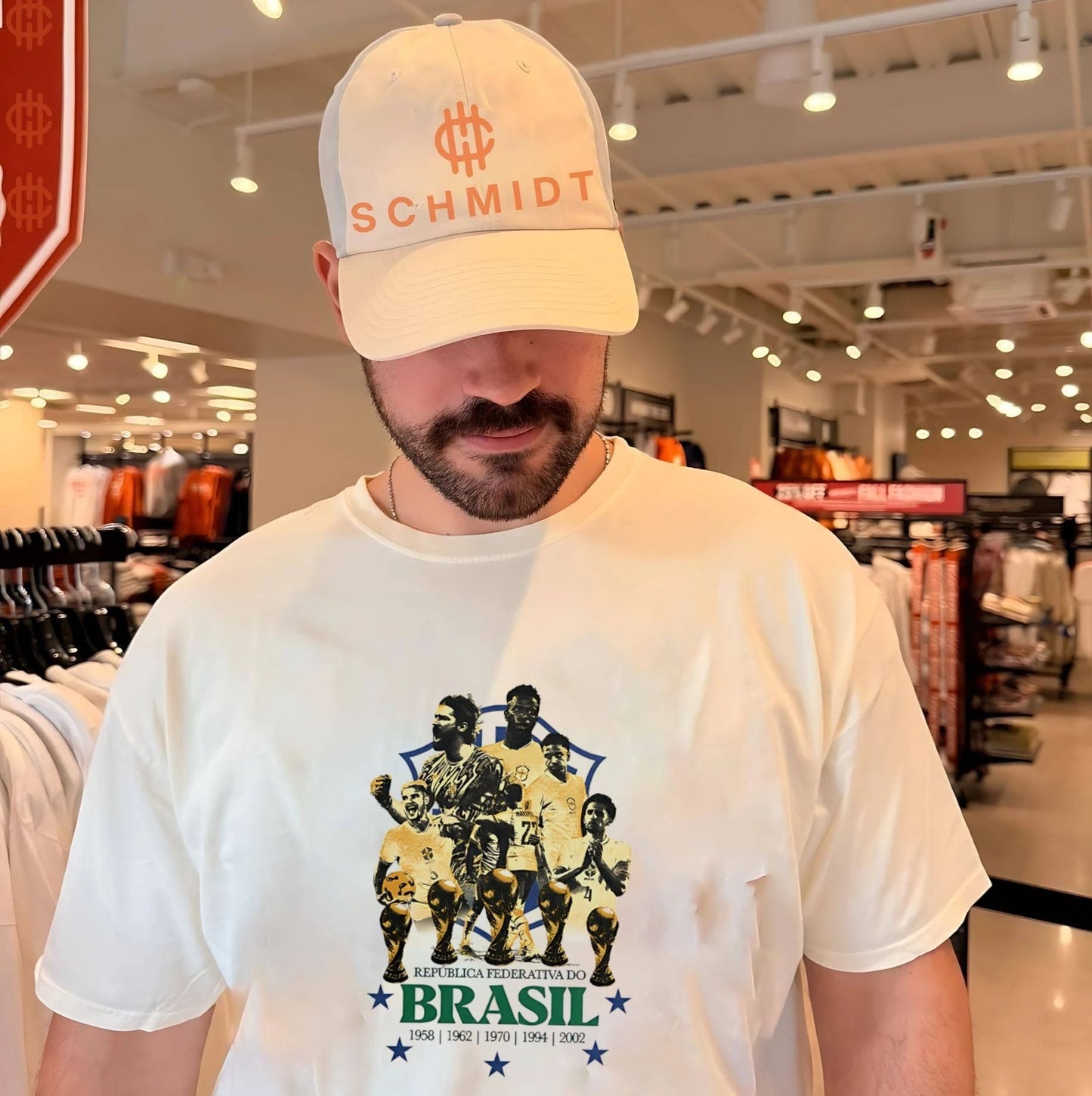 Republica Federativa Do Brasil 1958 1962 1970 1994 2002 World Cup trophies shirt