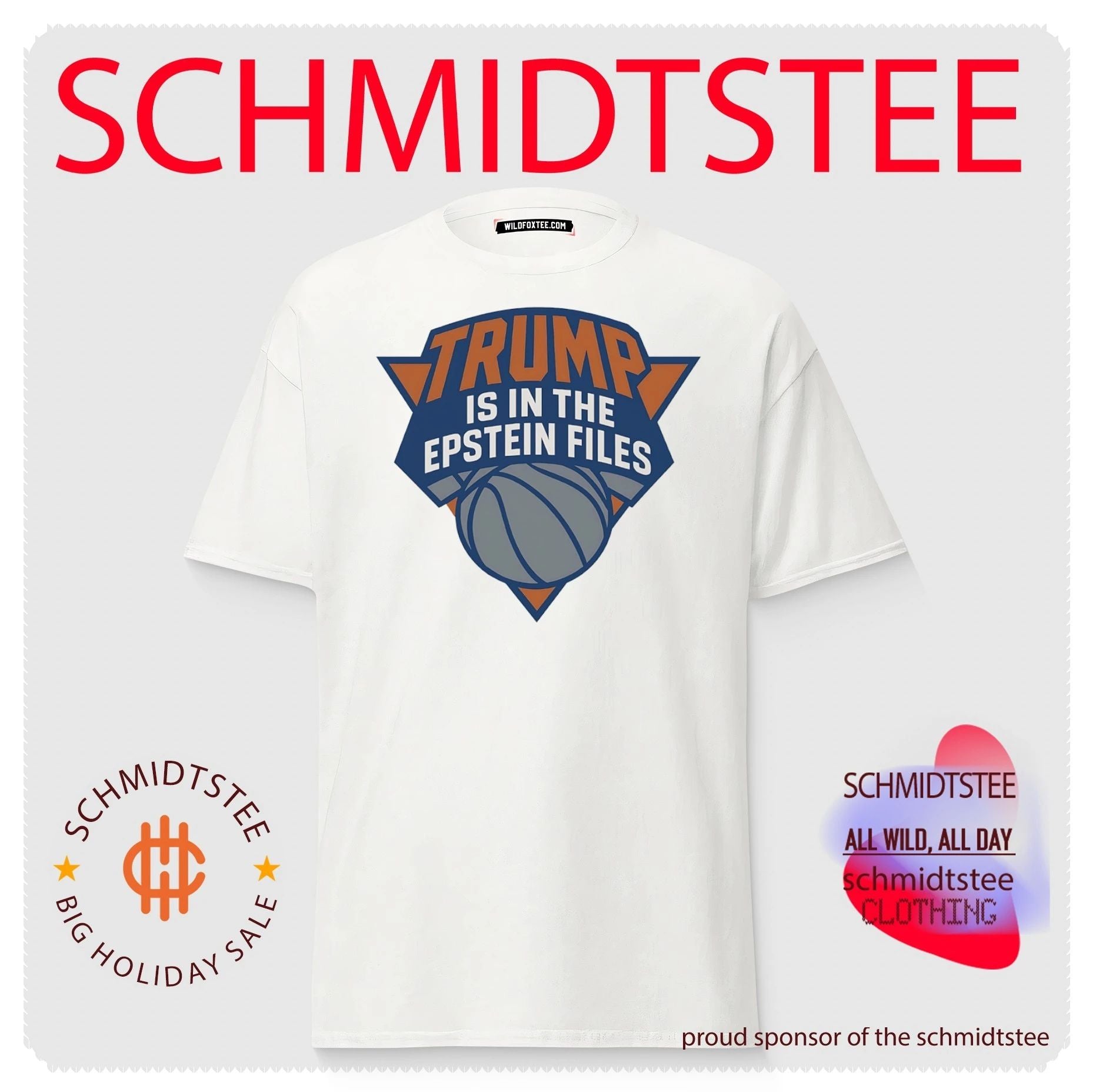 Trump is in the Epstein Files New York Knicks logo shirt