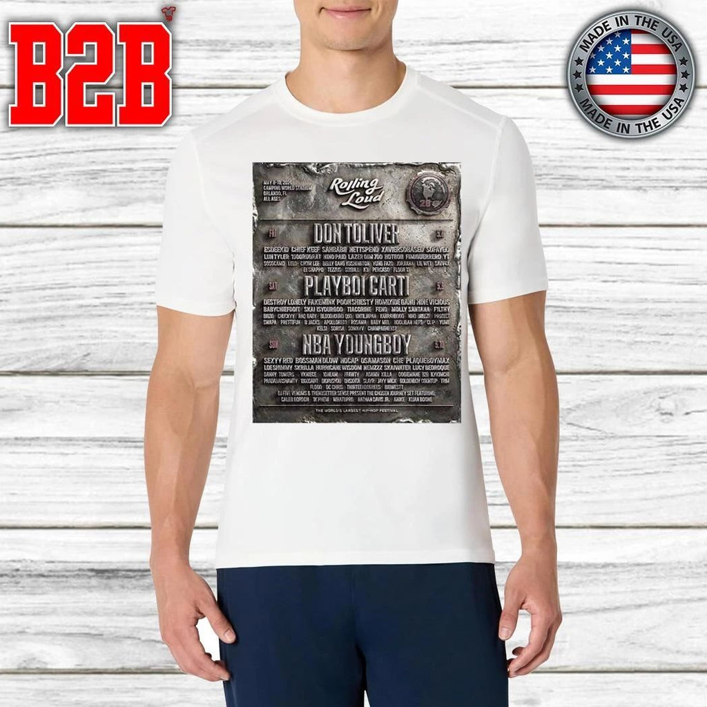 Rolling Loud Festival 2026 Poster Liineup For Orlando FL At Camping World Stadium On May 8-10 2026 Shirt