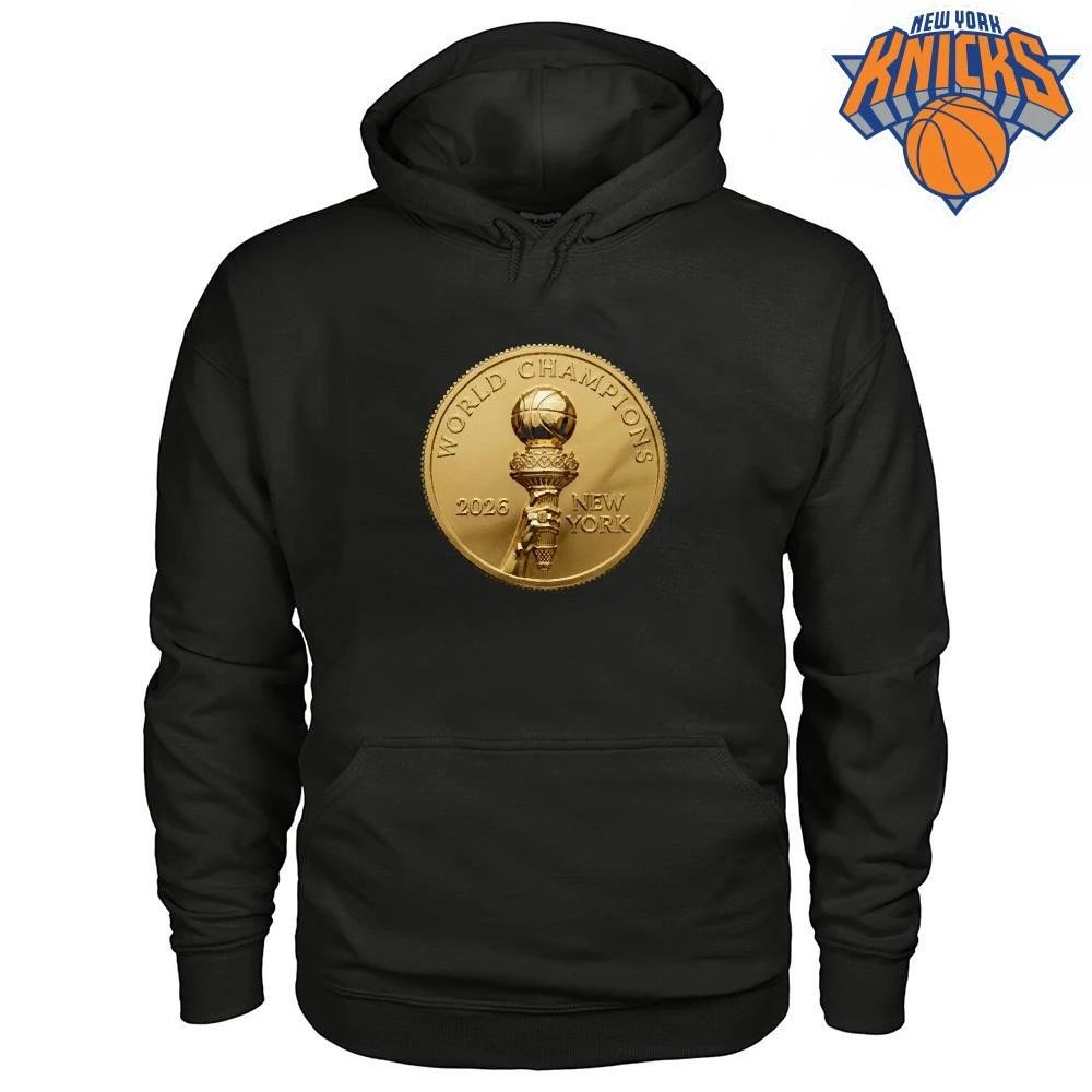 New York Knicks Champions NBA 2026 Gold Championship Coin Commemorative T Shirt