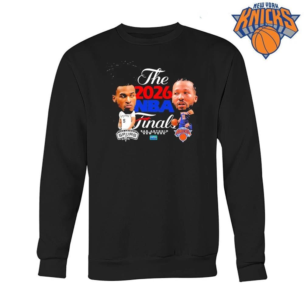 NBA Finals 2026 Game 1 Dejounte Murray San Antonio Spurs vs Jalen Brunson New York Knicks Big Head Caricature Bootleg Vintage T Shirt