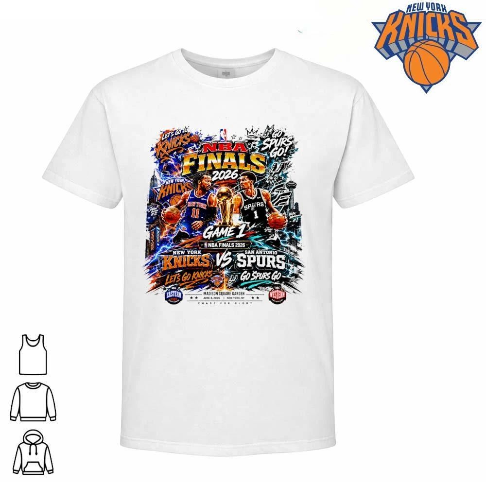 NBA Finals 2026 Game 1 New York Knicks vs San Antonio Spurs Bootleg T Shirt