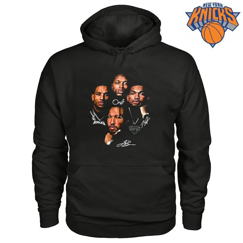 Tappedin New York Knicks Players Signatures Graphic Black Shirt
