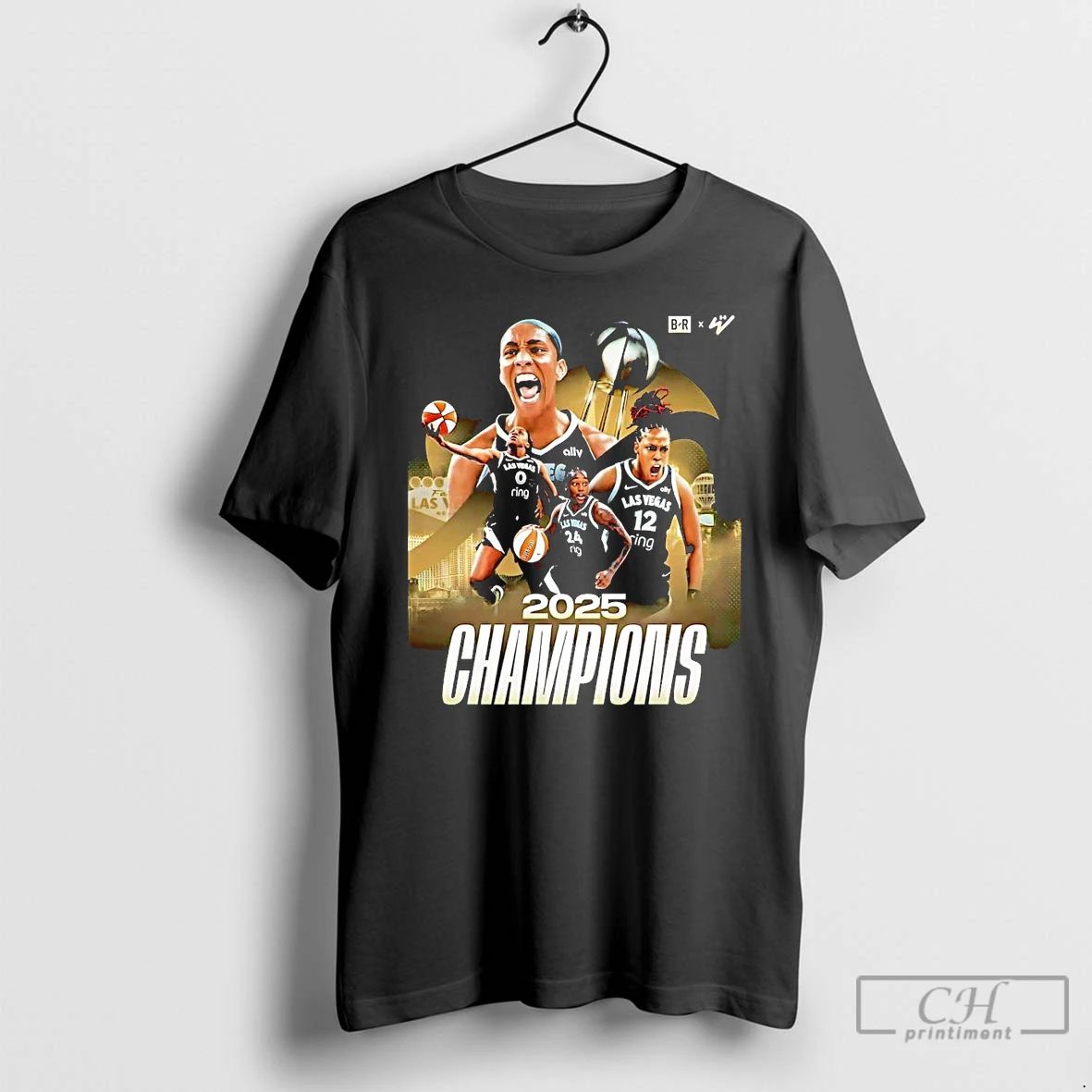 Premium Aja Wilson 2025 Champions T Shirts