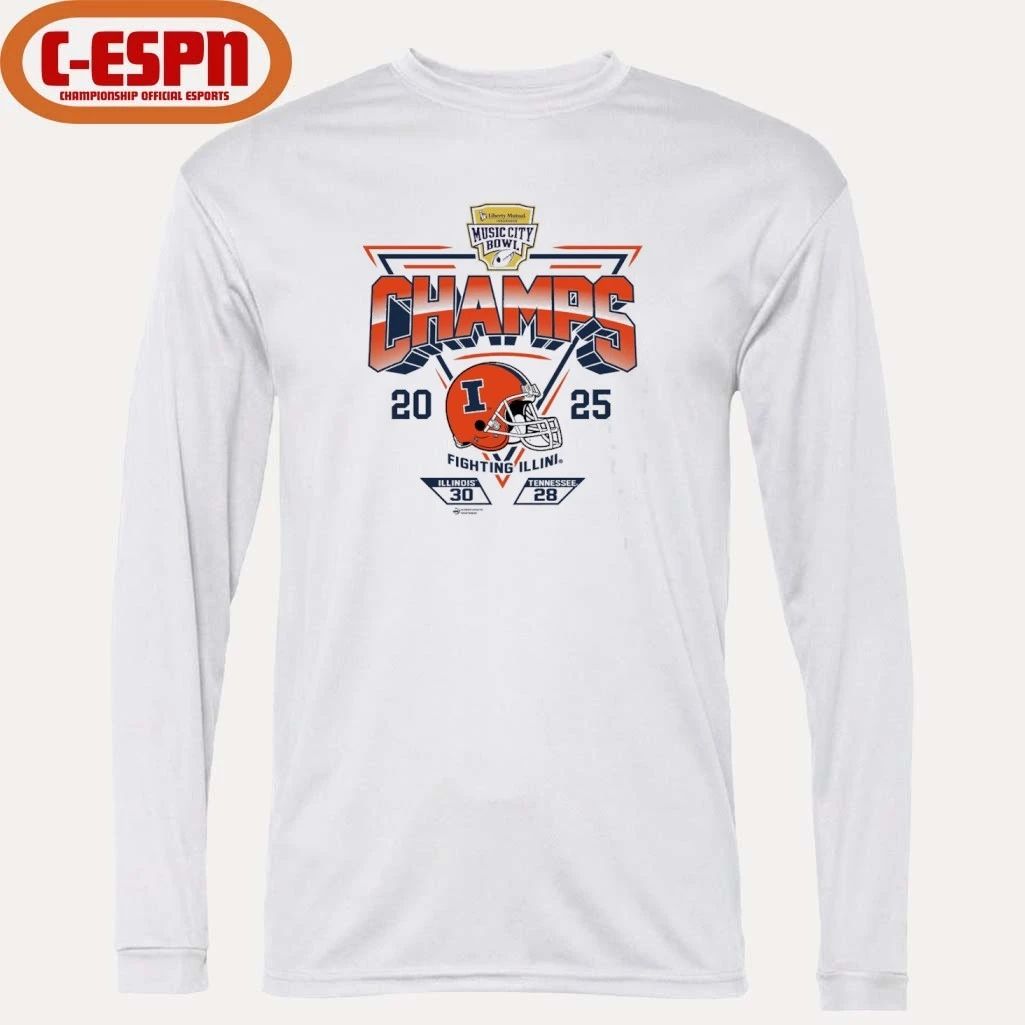Illinois Fighting Illini 2025 Music City Bowl Champions Score Shirt