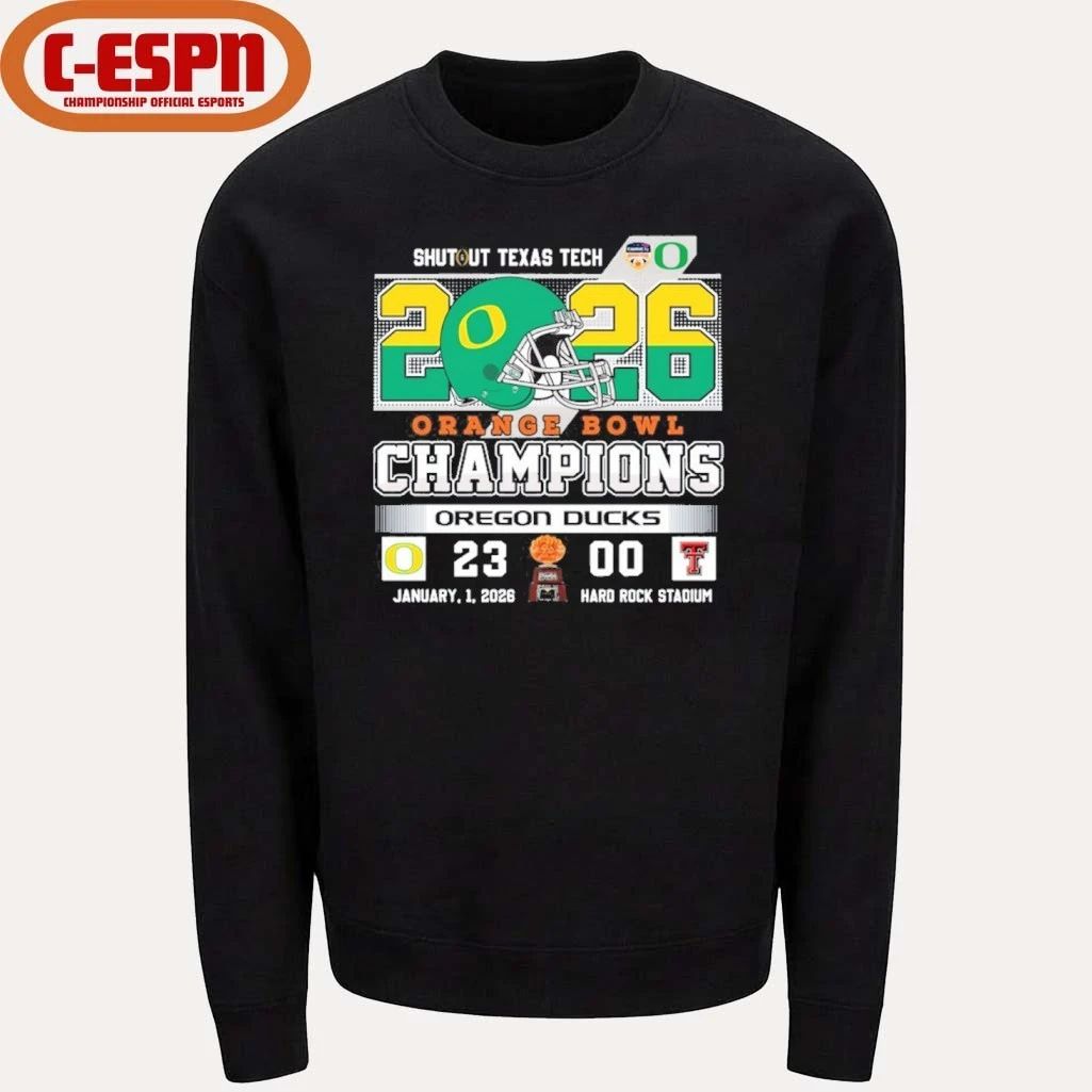 Shutout Texas Tech Oregon Ducks Orange Bowl Champions Shirt