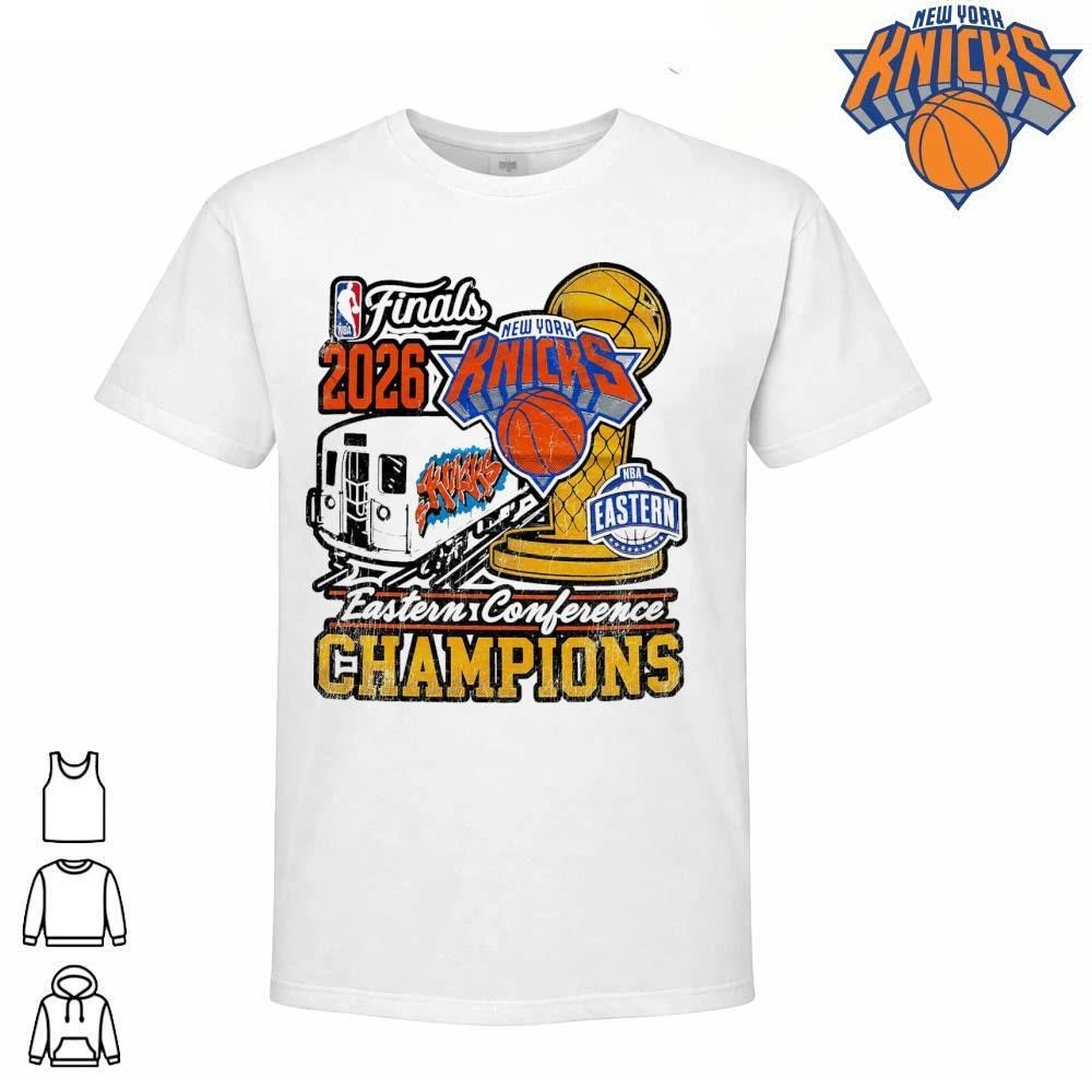 New York Knicks Eastern Conference Champions Subway Trophy Vintage Graphic NBA Finals 2026 Shirt