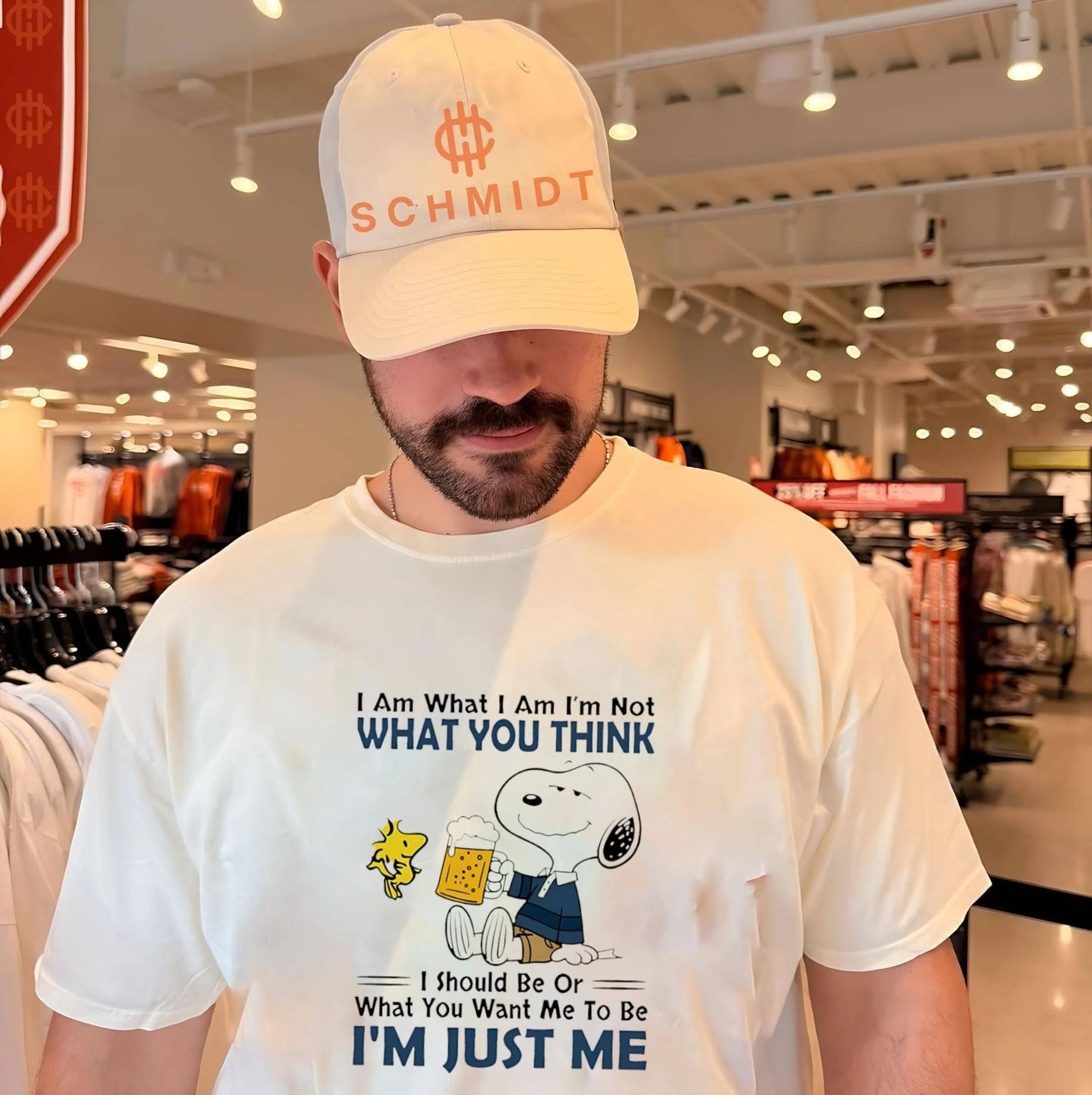I am what I am I’m not what you think I should be or what you want me to be I’m just me Snoopy shirt