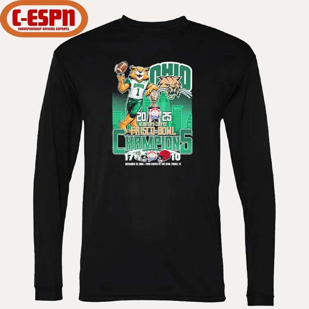 Ohio Bobcats Mascot 2025 Frisco Bowl Champions Score Shirt