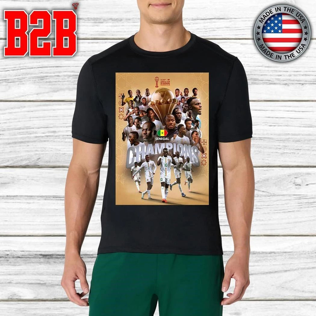 Senegal The Lions Of Teranga Champions Africa Cup Of Nations Morocco 2025 Shirt