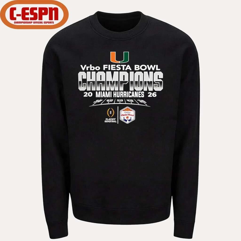 Miami Hurricanes Vrbo Fiesta Bowl Champions Logo T-Shirt