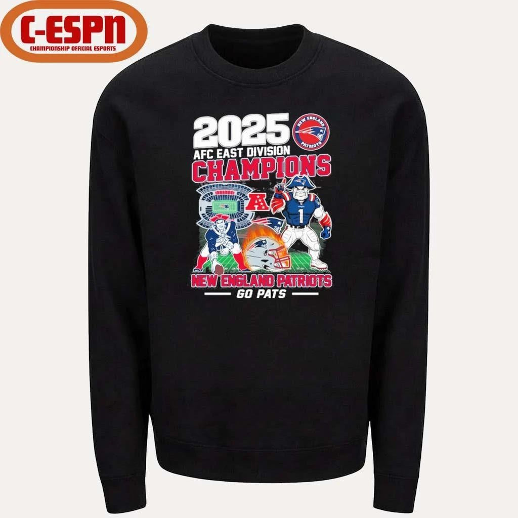 NE Patriots 2025 2025 AFC East Champions Go Pats Shirt