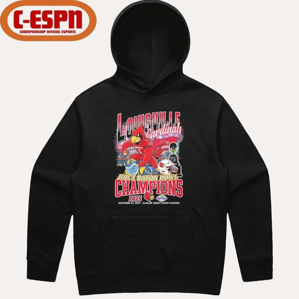 Louisville Cardinals Mascot 2025 Boca Raton Bowl Champions Shirt