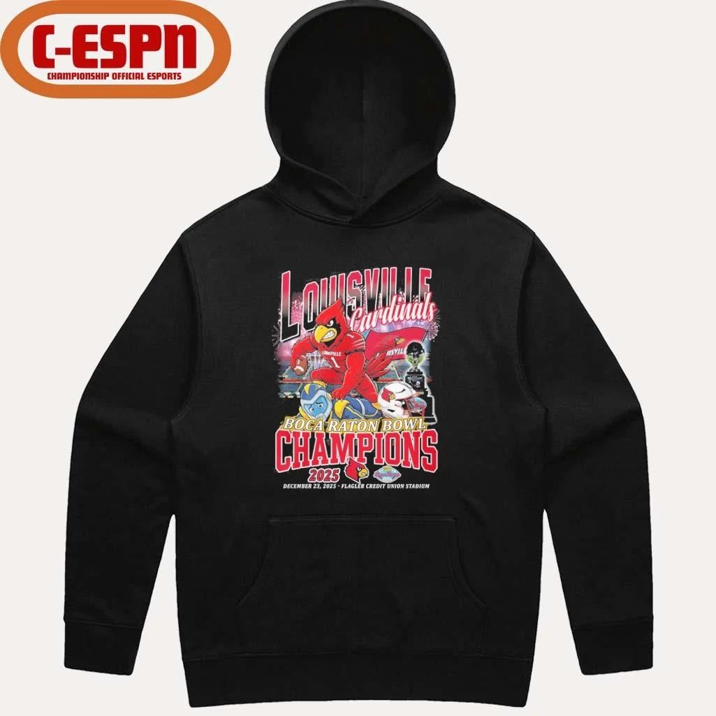 Louisville Cardinals Mascot 2025 Boca Raton Bowl Champions Shirt