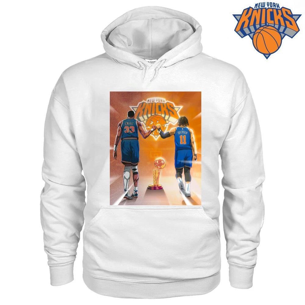 New York Knicks Champions NBA 2026 Patrick Ewing and Jalen Brunson Fist Bump Shirt