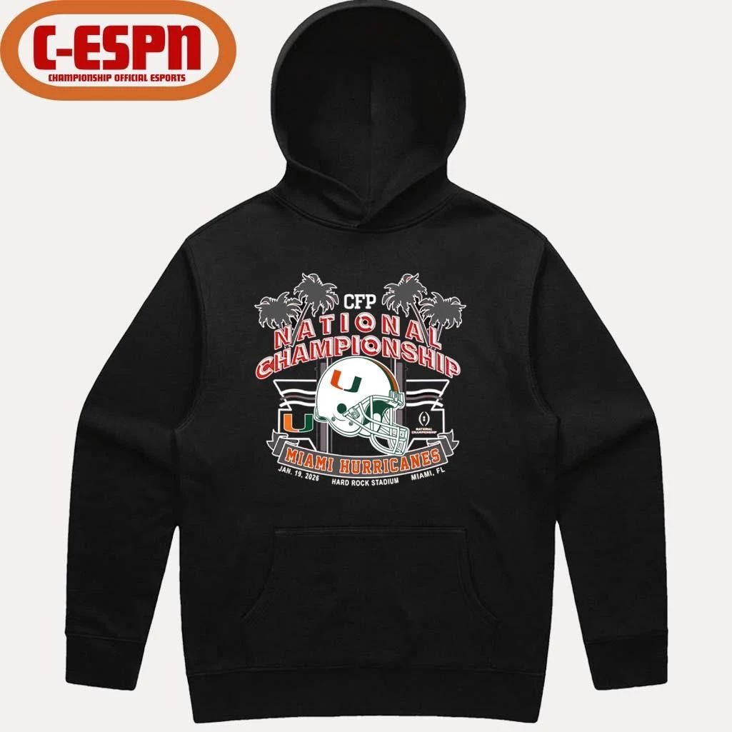 2026 CFP National Championship Miami Hurricanes Helmet T-Shirt