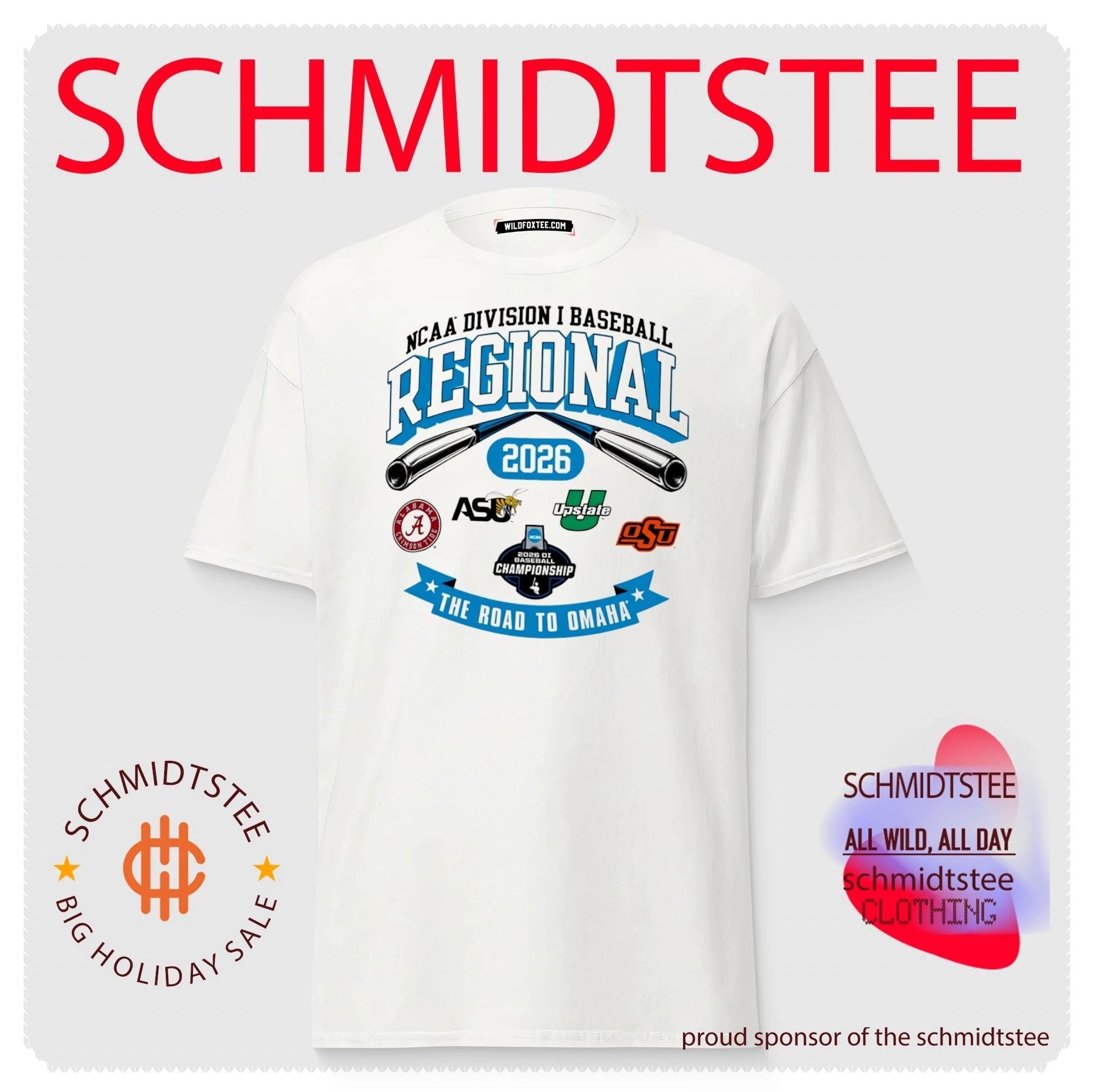 2026 NCAA Division I Baseball Regional Alabama The Road To Omaha logos shirt