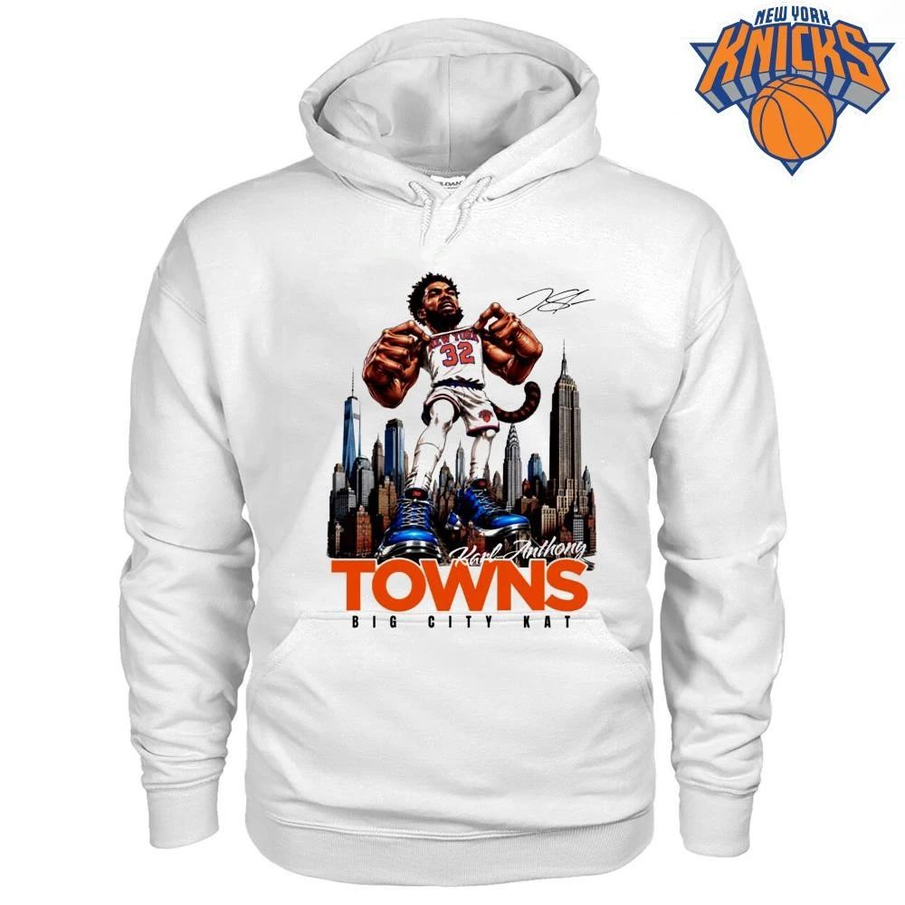 Karl Anthony Towns New York Knicks Big City KAT Skyline Caricature Graphic NBA Finals 2026 Shirt