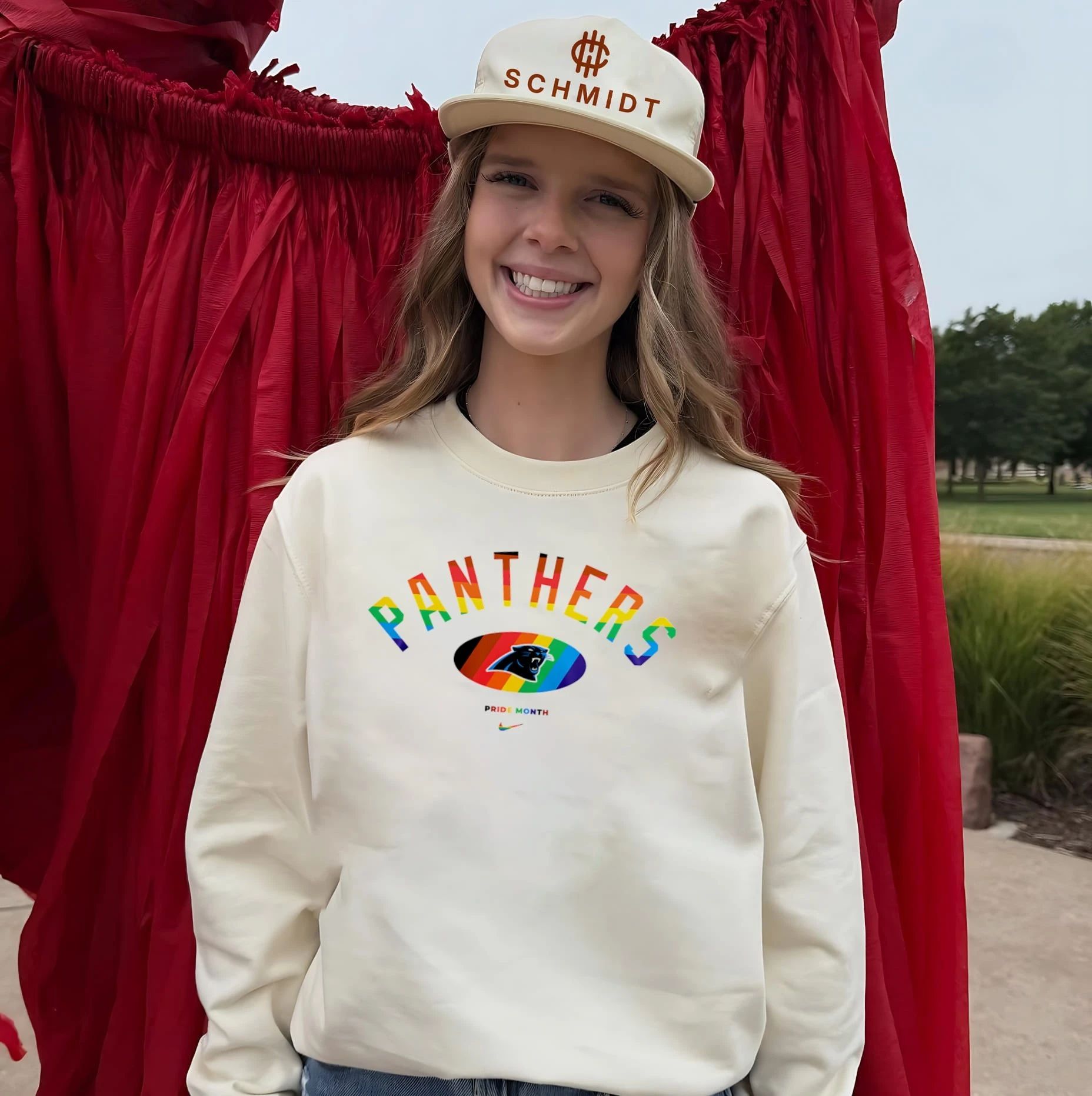 Carolina Panthers Pride Month Rainbow logo shirt