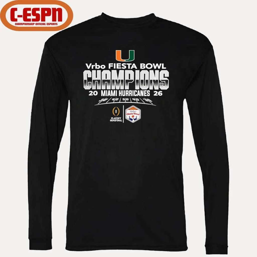 Miami Hurricanes Vrbo Fiesta Bowl Champions Logo T-Shirt