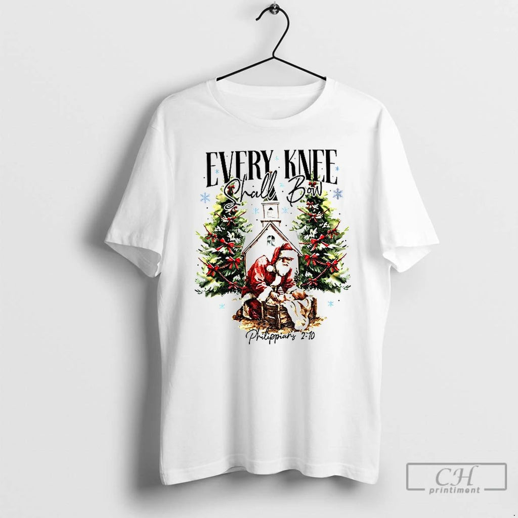 Premium Santa Claus Every Knee Shall Bow Christmas 2025 T Shirts