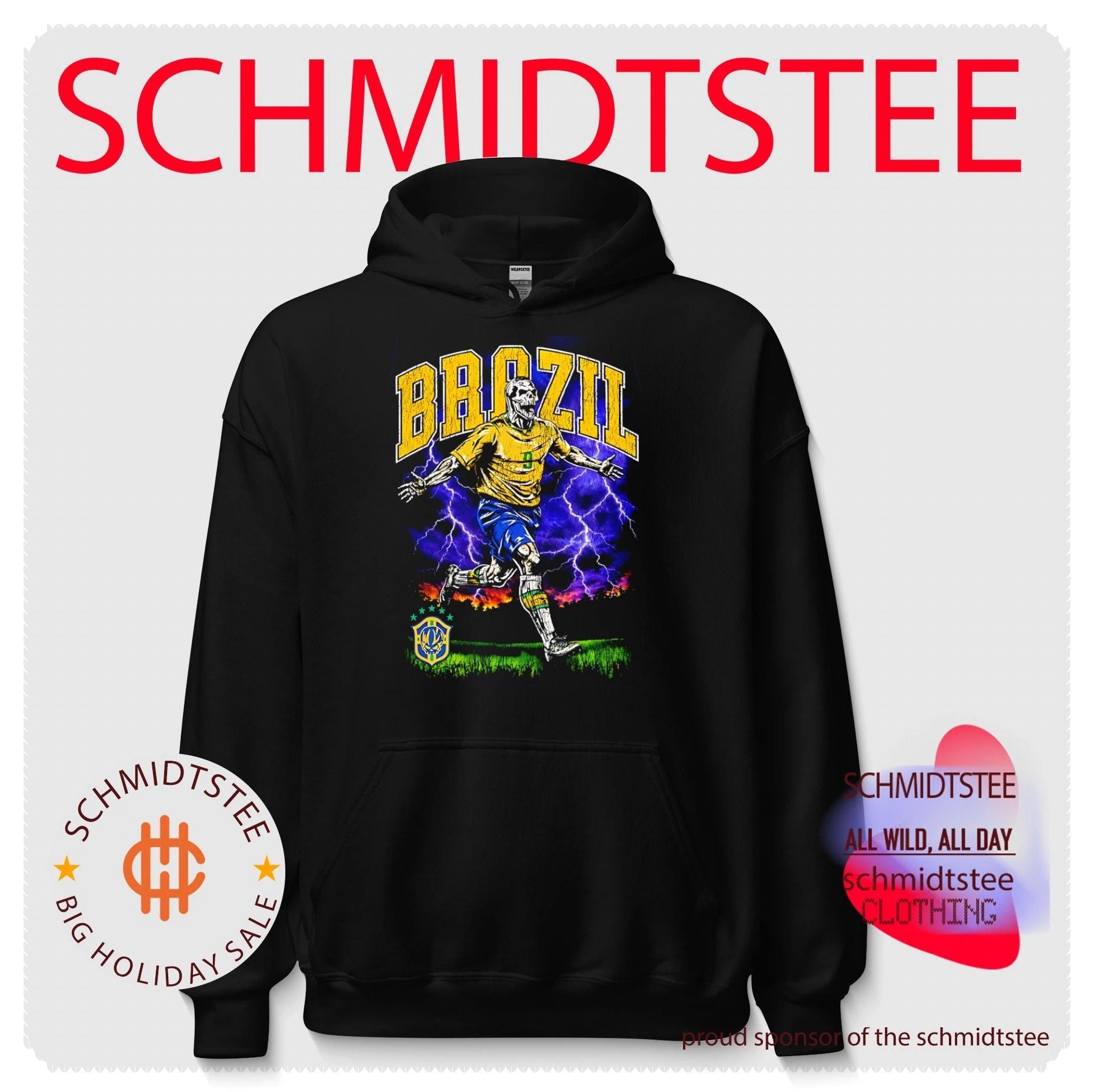 Brazil World Cup skeleton soccer player vintage shirt