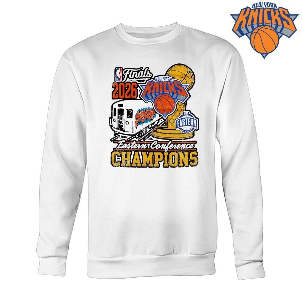 New York Knicks Eastern Conference Champions Subway Trophy Vintage Graphic NBA Finals 2026 Shirt