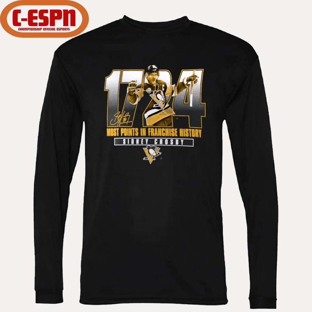 Sidney Crosby Pittsburgh Penguins 1724 Most Points in Franchise History T-Shirt