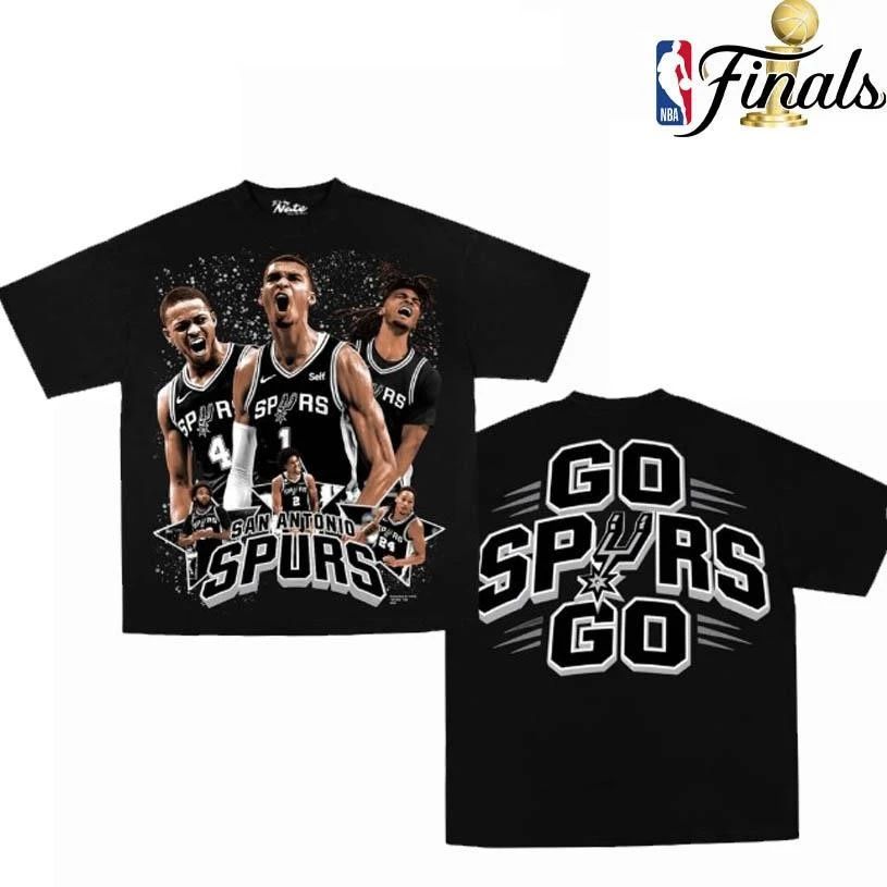 NBA San Antonio Spurs Victor Wembanyama Go Spurs Go Graphic Bootleg Vintage Two Sided Shirt