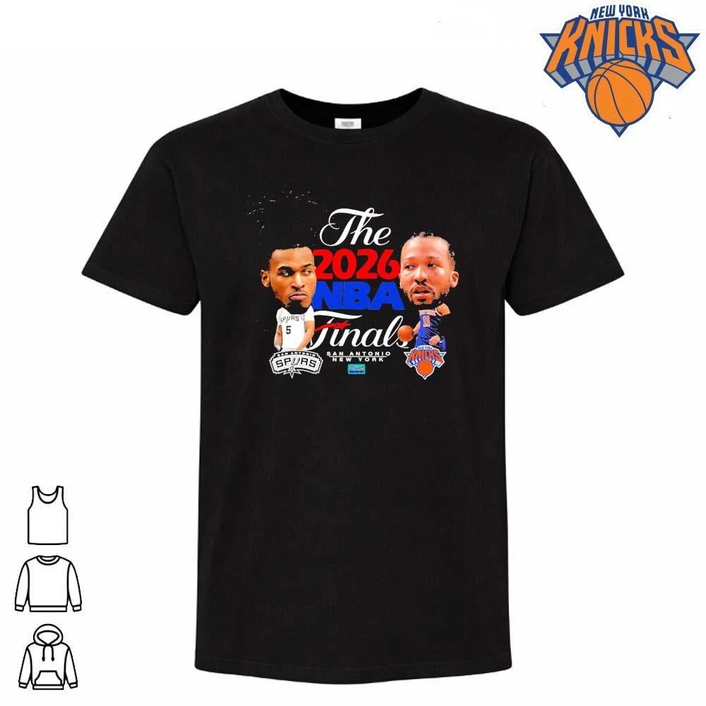 NBA Finals 2026 Game 1 Dejounte Murray San Antonio Spurs vs Jalen Brunson New York Knicks Big Head Caricature Bootleg Vintage T Shirt