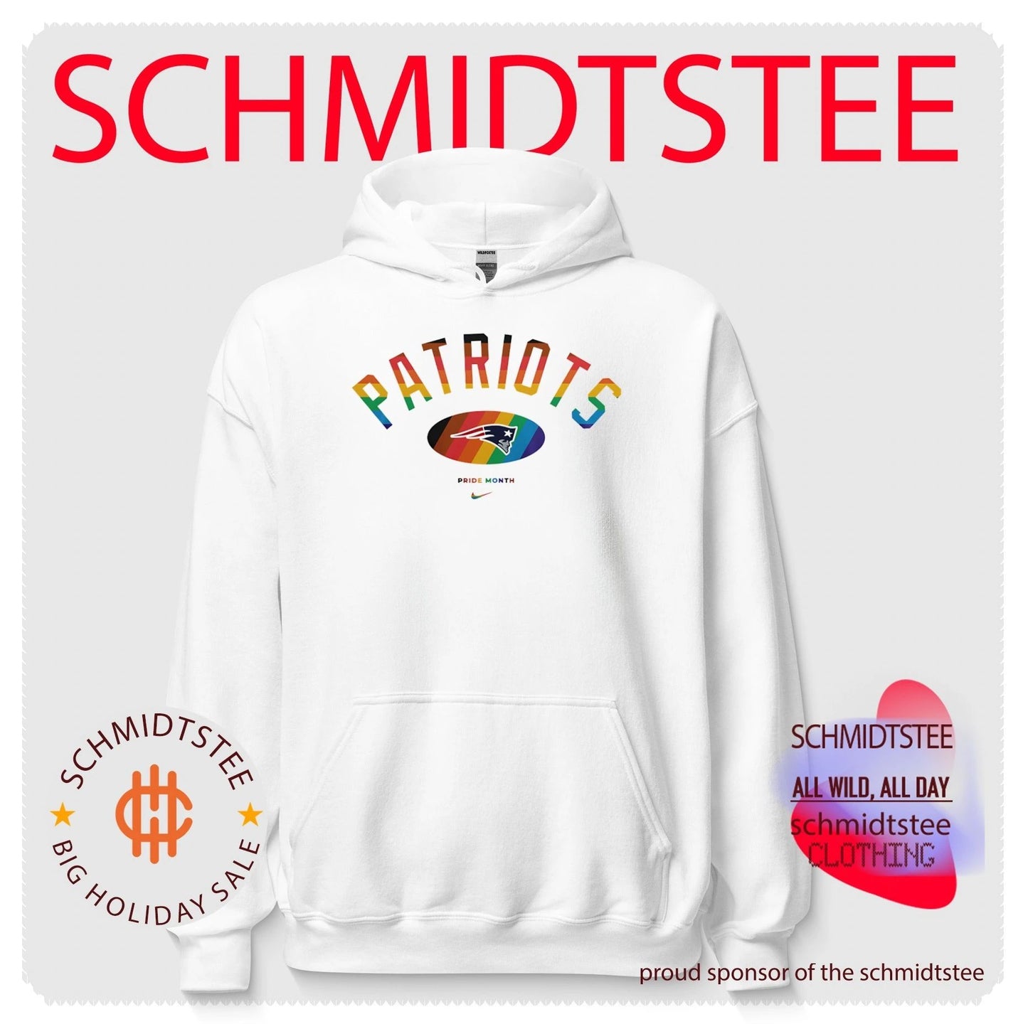 New England Patriots Pride Month Rainbow logo shirt