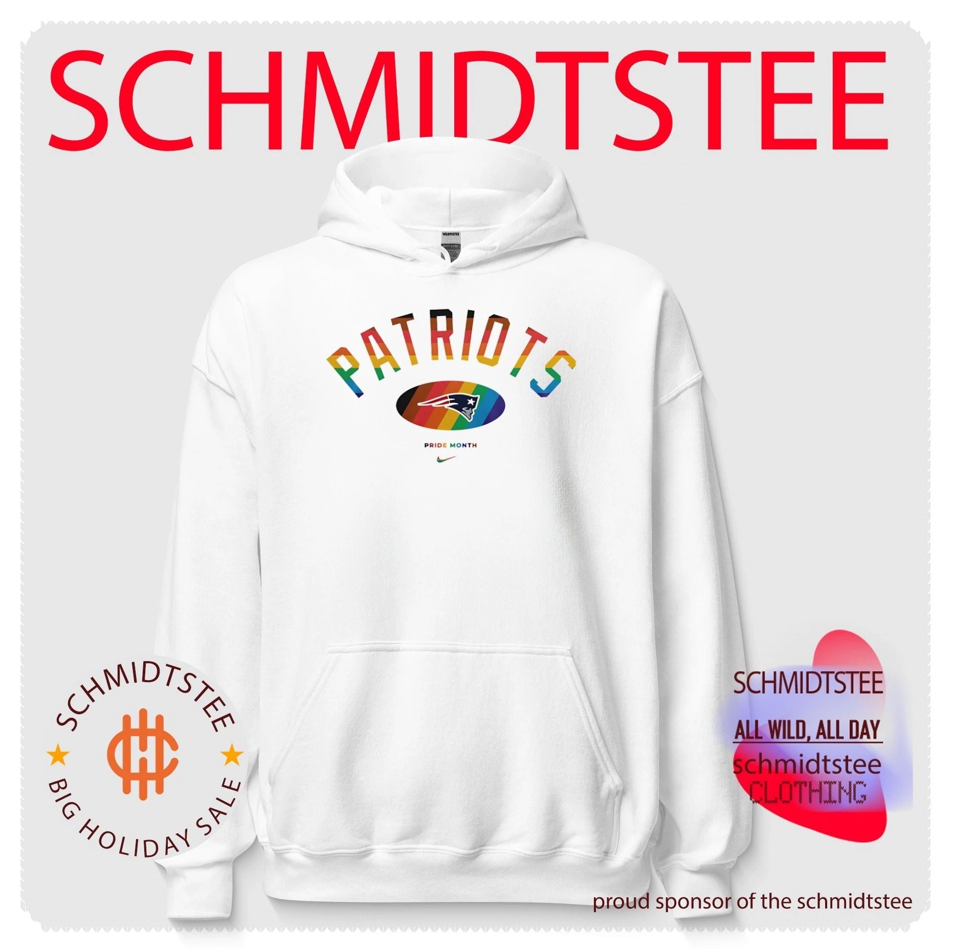 New England Patriots Pride Month Rainbow logo shirt