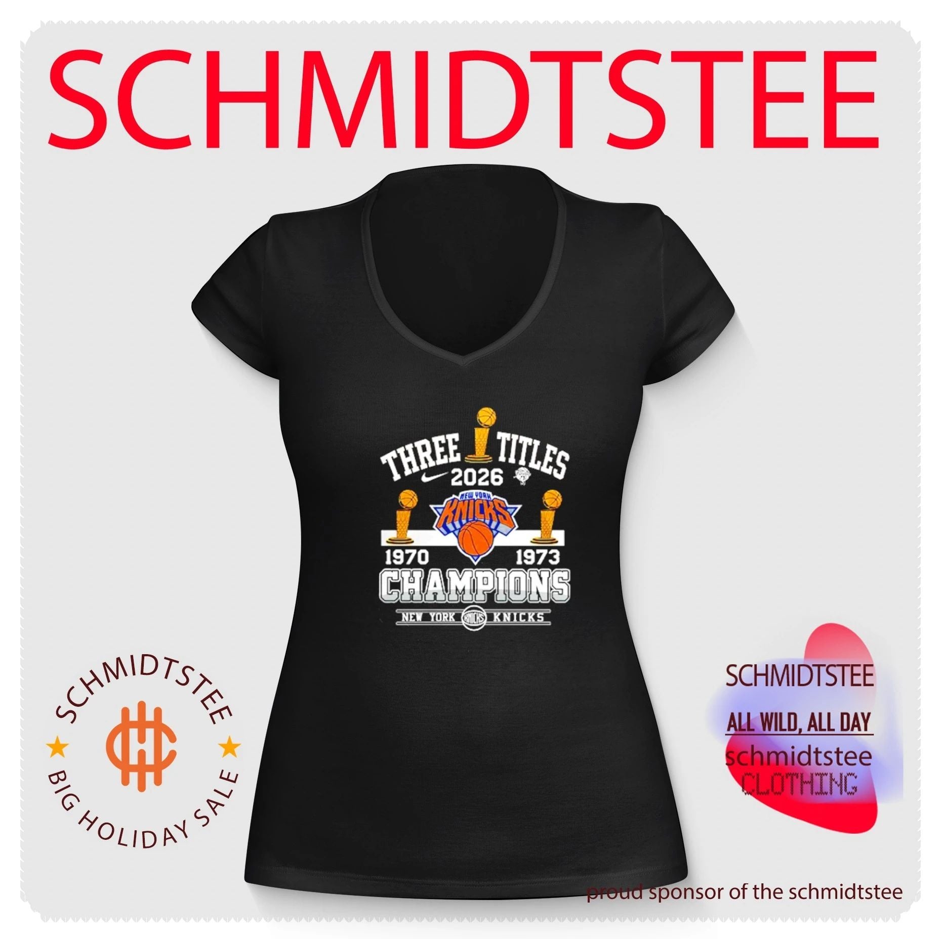 New York Knicks 2026 NBA World Champions Three Titles T-Shirt
