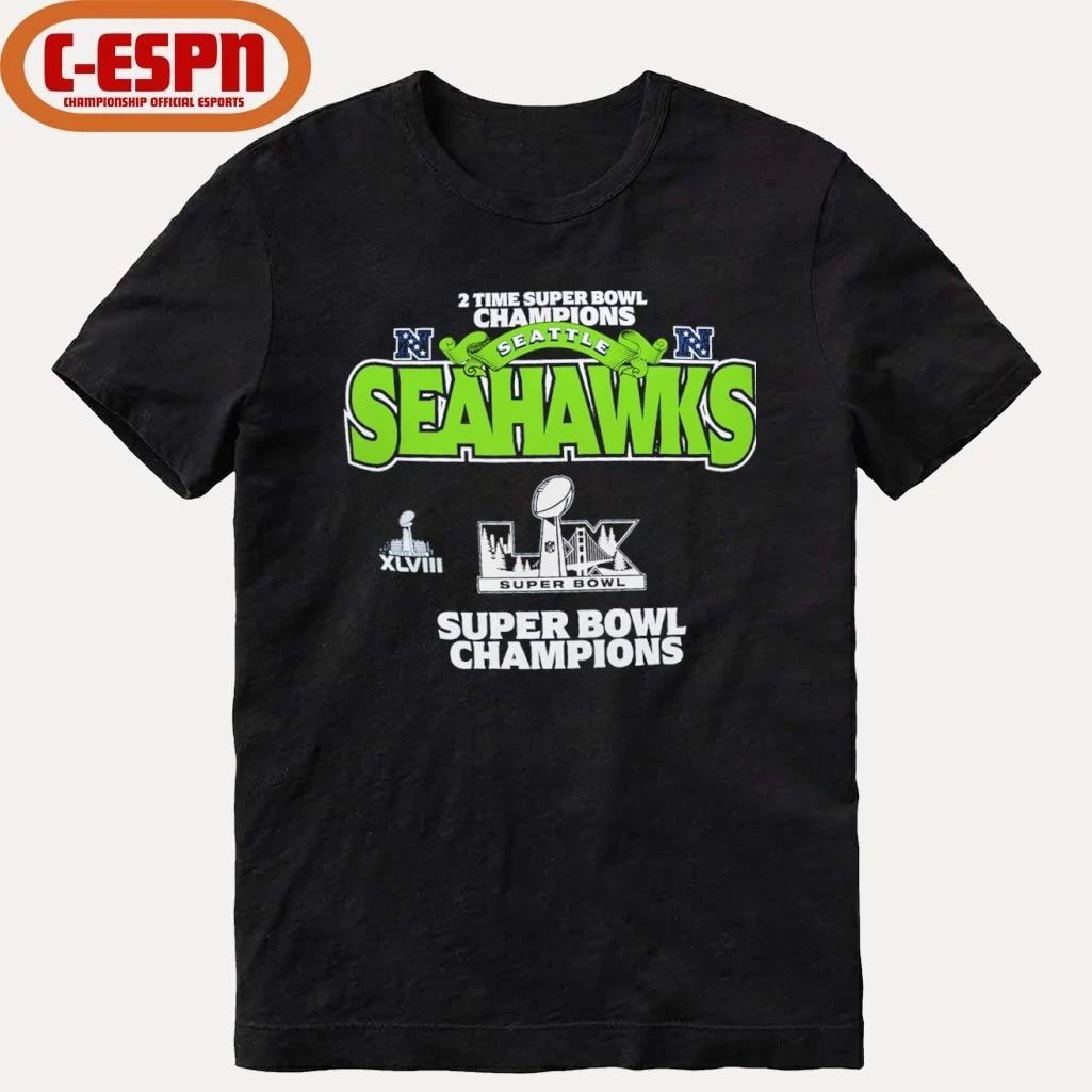 Seattle Seahawks 2-Time Super Bowl Champions Primetime T-Shirt