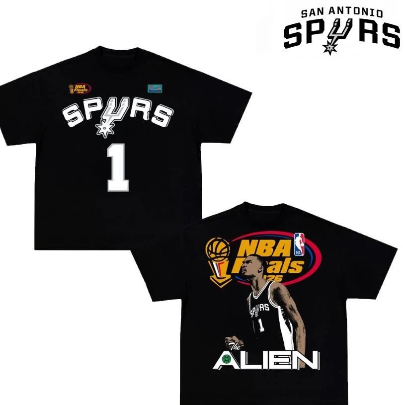Vintage San Antonio Spurs Victor Wembanyama The Alien NBA Finals Two Sided Shirt