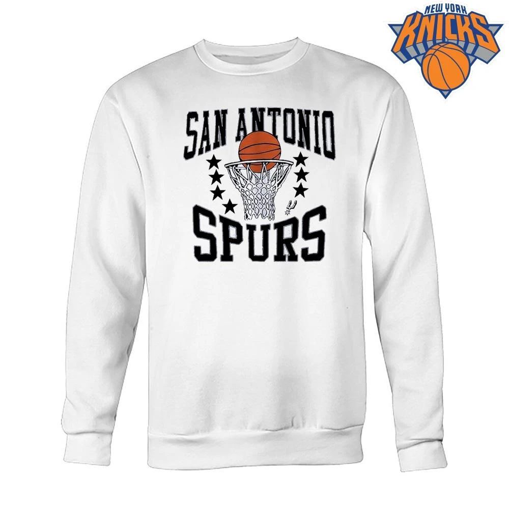 San Antonio Spurs Basketball and Hoop Logo National Basketball Association T Shirt