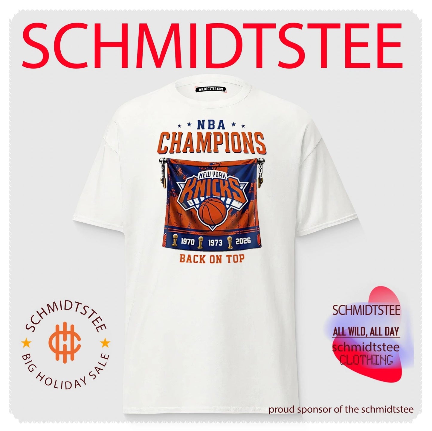 New York Knicks NBA Champions back on top 3 trophies shirt