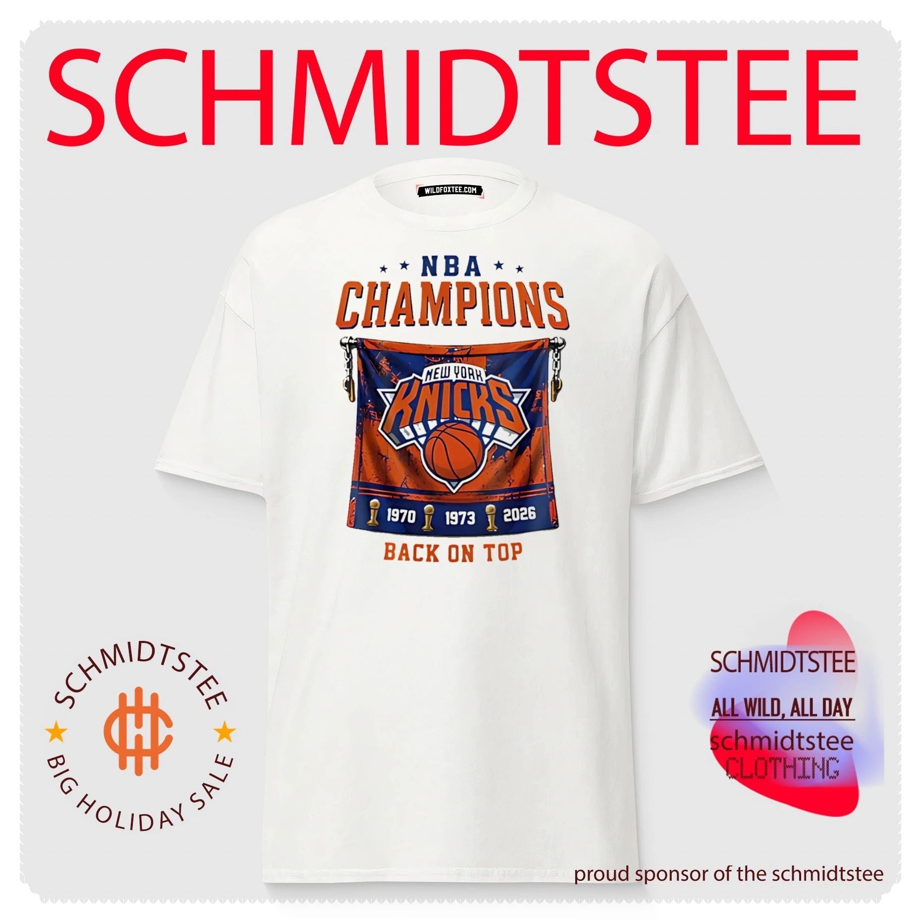 New York Knicks NBA Champions back on top 3 trophies shirt