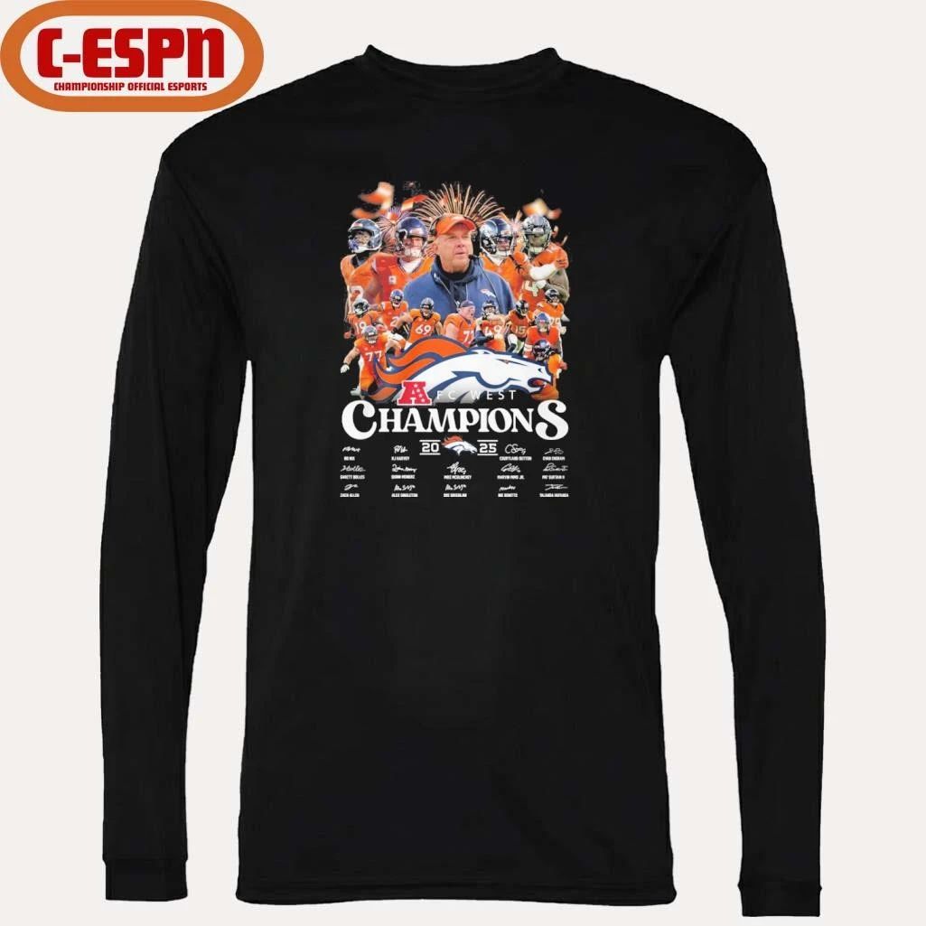 Denver Broncos 2025 AFC West Division Champions Team Signatures Shirt