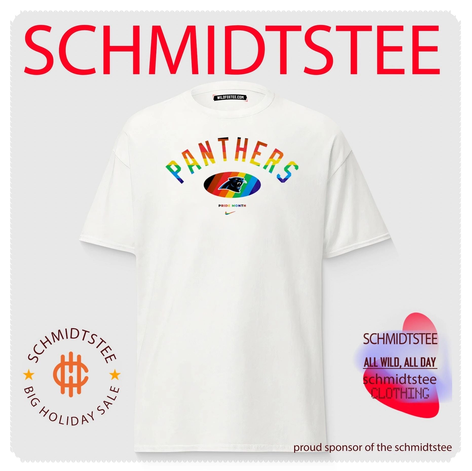 Carolina Panthers Pride Month Rainbow logo shirt