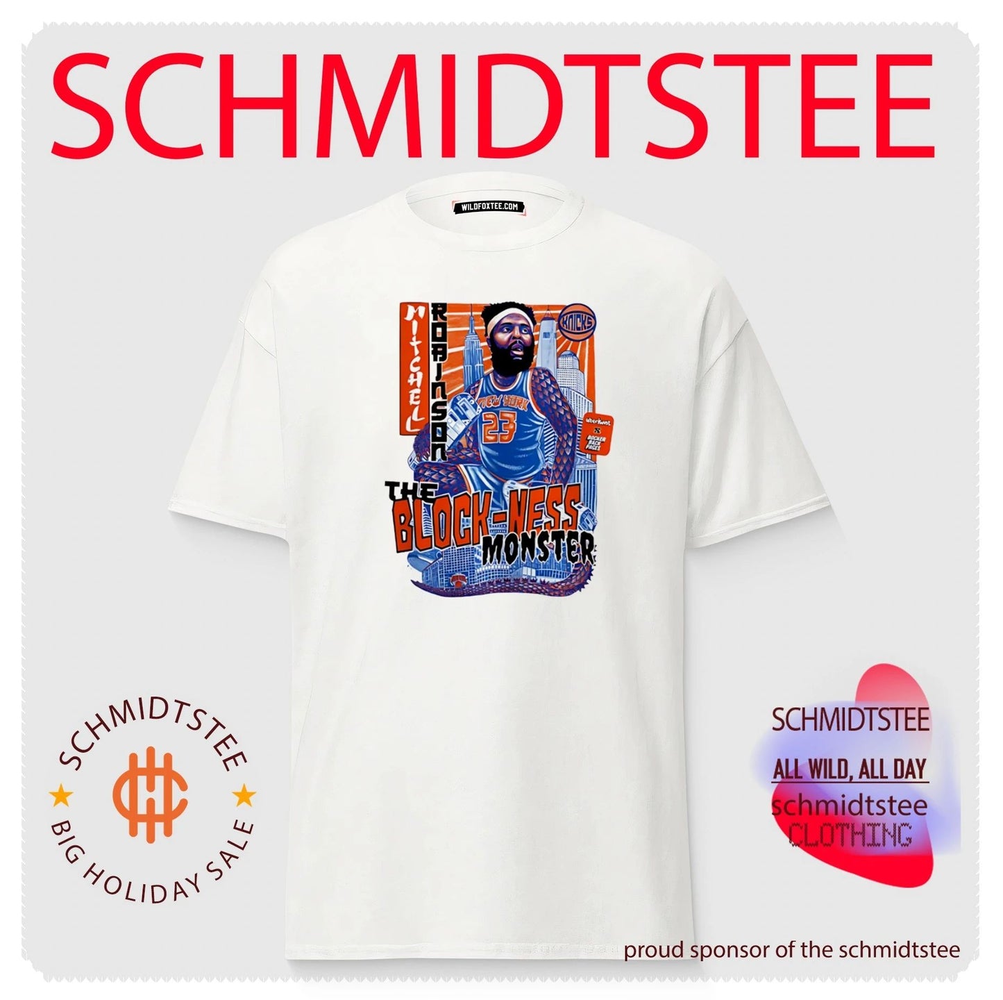 Mitchell Robinson New York Knicks NBA The Block Ness Monster parody shirt