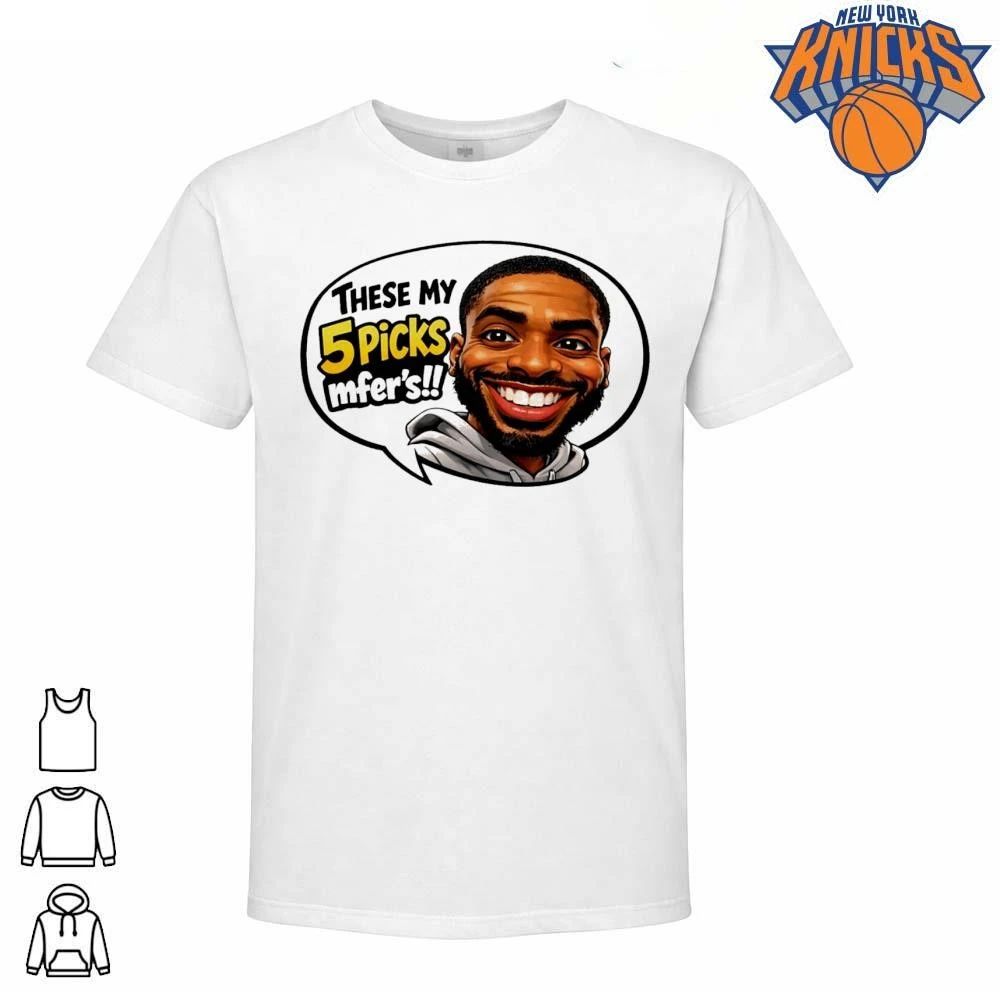 Mikal Bridges These My 5 Picks Meme Cartoon New York Knicks NBA Finals 2026 Shirt