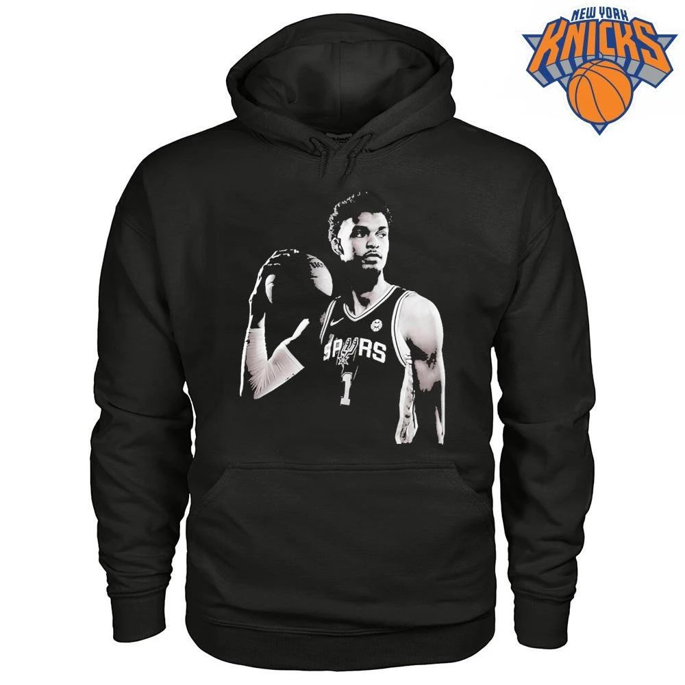 Victor Wembanyama San Antonio Spurs NBA Finals 2026 Game 1 Black and White Portrait Vintage T Shirt