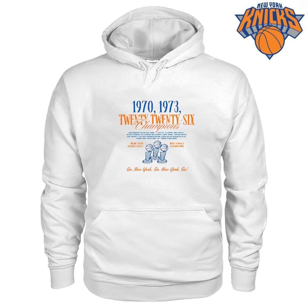 Vintage New York Basketball 1970 1973 Twenty Twenty Six Champions Trophy White Tee Shirt