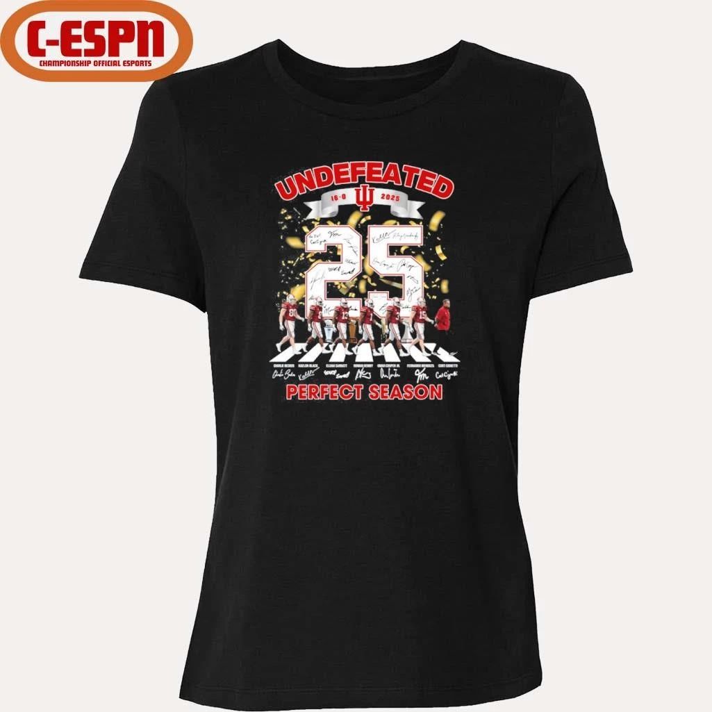 Undefeated 16-0 IU Hoosiers Abbey Road Perfect Season T-Shirt