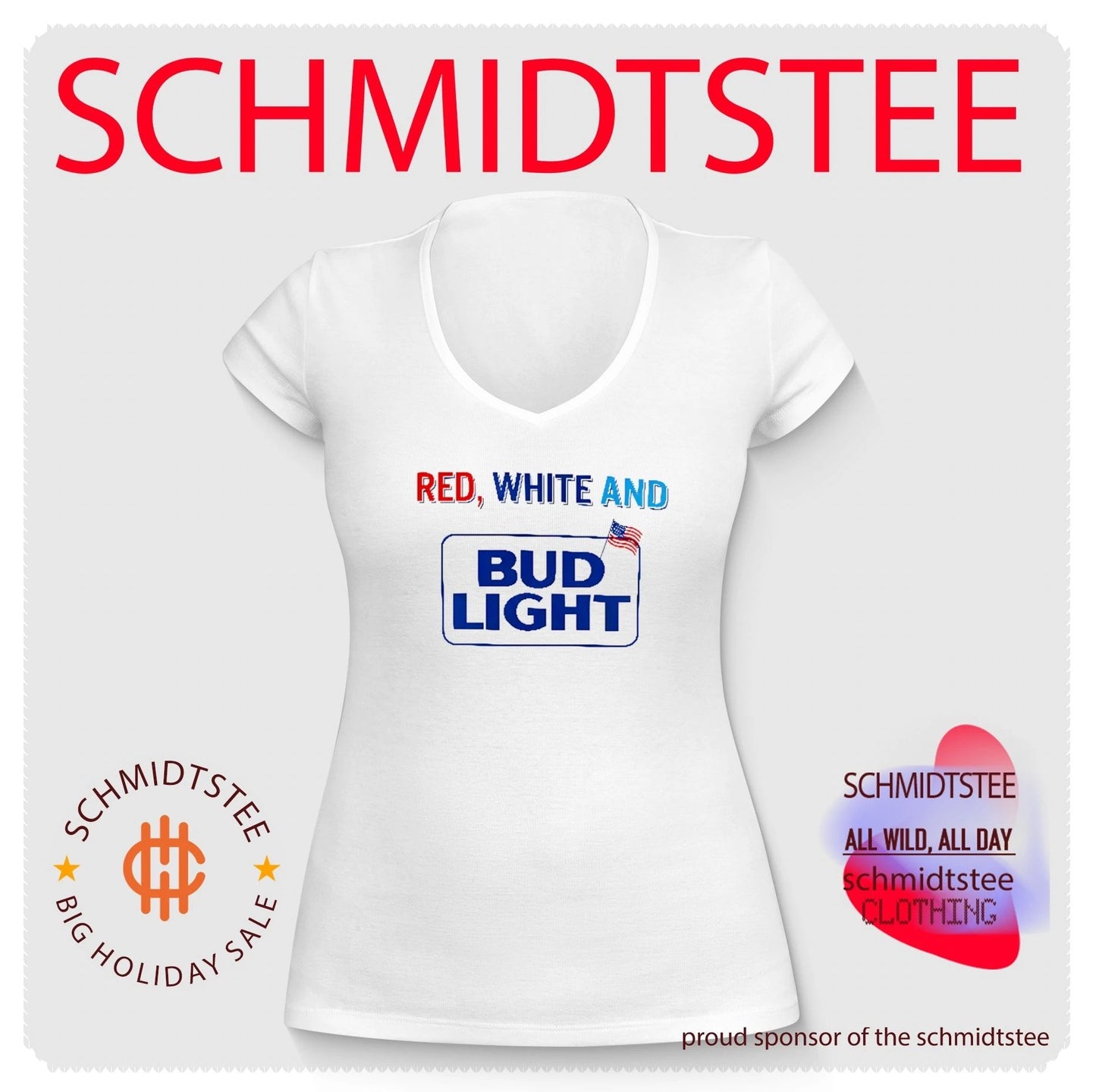 Red White And Bud Light 4th Of July Shirt