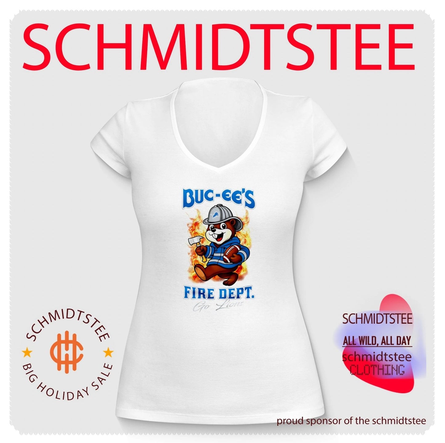 Detroit Lions Buc-Ee’s Fire Dept go Bears Firefighter Strong shirt