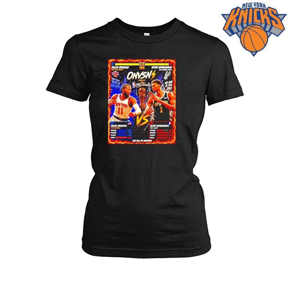 Jalen Brunson New York Knicks vs Victor Wembanyama San Antonio Spurs NBA Finals T Shirt